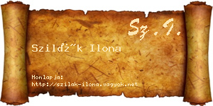 Szilák Ilona névjegykártya