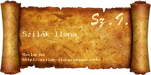 Szilák Ilona névjegykártya